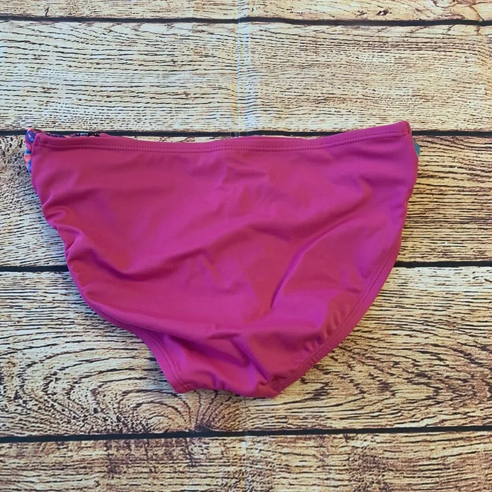 Justice Swim Bathing Suit Bikini Bottoms 12 Girl Pink Ruched